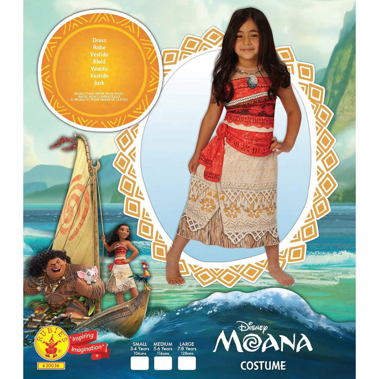 Rubies Moana Classic Costume - Size Medium (3-5 years)