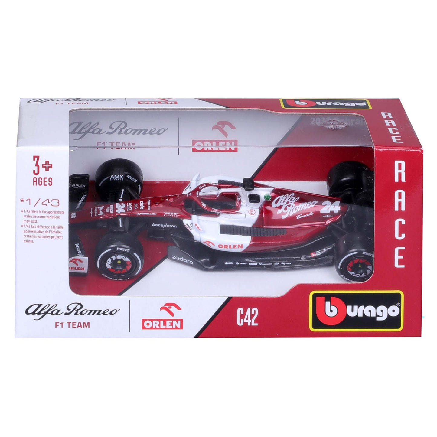 Bburago 1:43 2022 F-1 Alfa Romeo C42 #24 Zhou