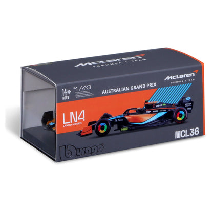 Bburago 1:43 2022 F-1 McLaren MCL 36 #4 Norris with Driver