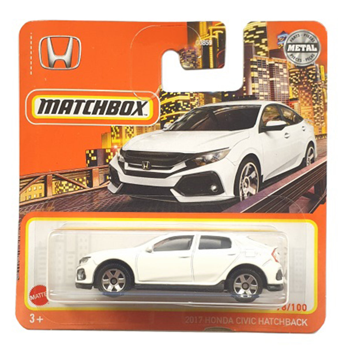 Matchbox 2017 Honda Civic Hatchback Die-cast Model GXN16