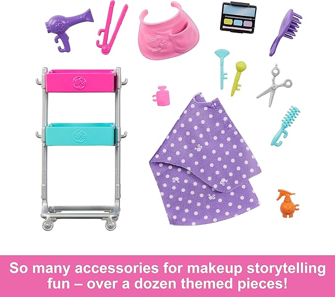Barbie Malibu Stylist Doll & 14 Accessories Playset