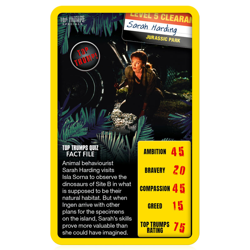 Top Trumps Jurassic Park Card Game