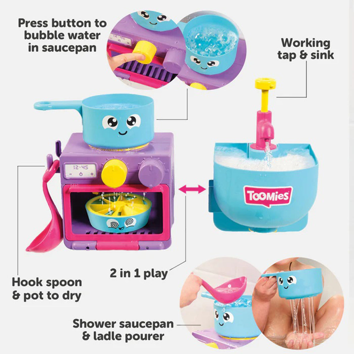 Tomy Toomies Bubble & Bake Bathtime Kitchen