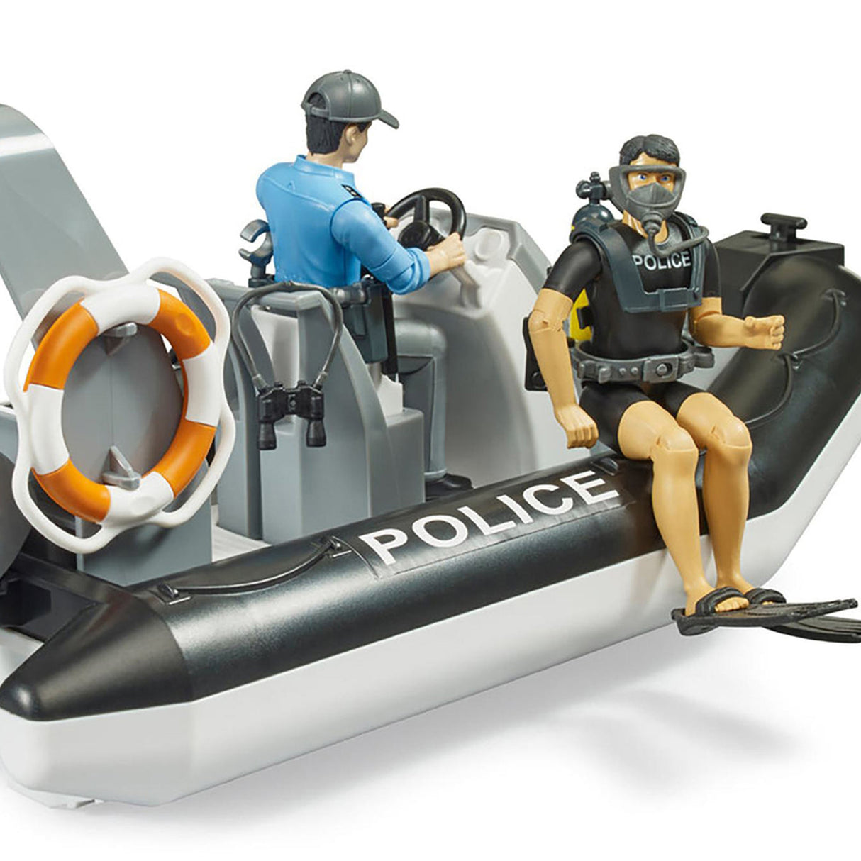 Bruder 1:16 Bworld Police Boat with Figures, Beacon & Accessories