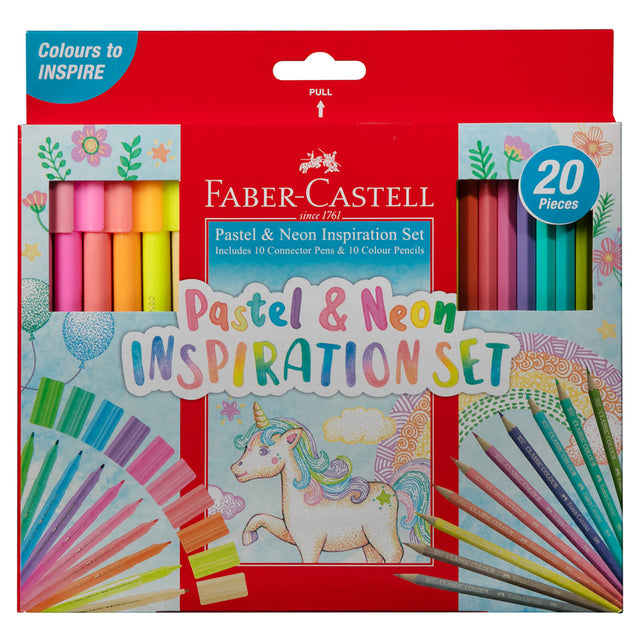 Faber Castell Pastel & Neon Inspiration Set, (Box of 20)