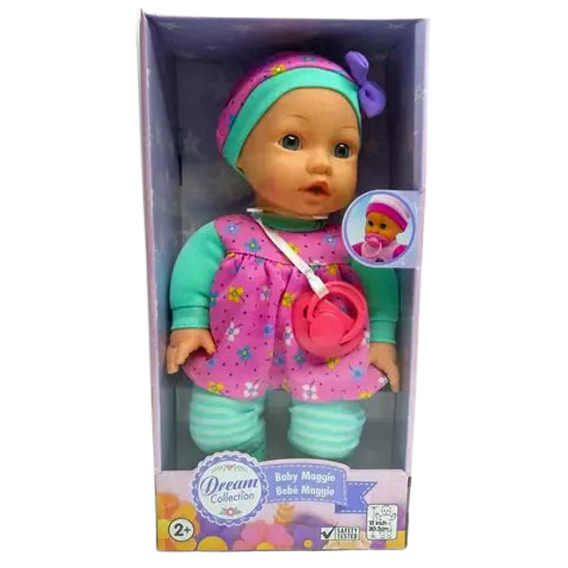 Dream Collection 12" Baby Maggie With Pacifier Ages 2+ Aqua Outfit