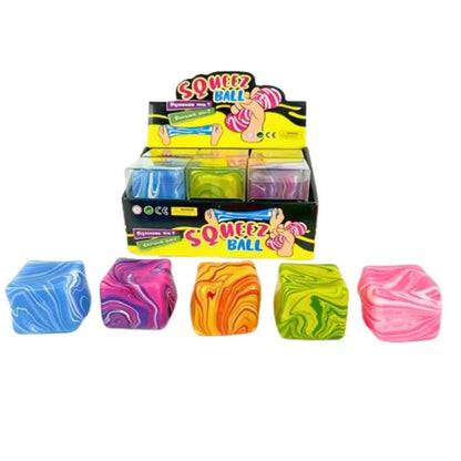Squishy Marble Cube Assorted Colours