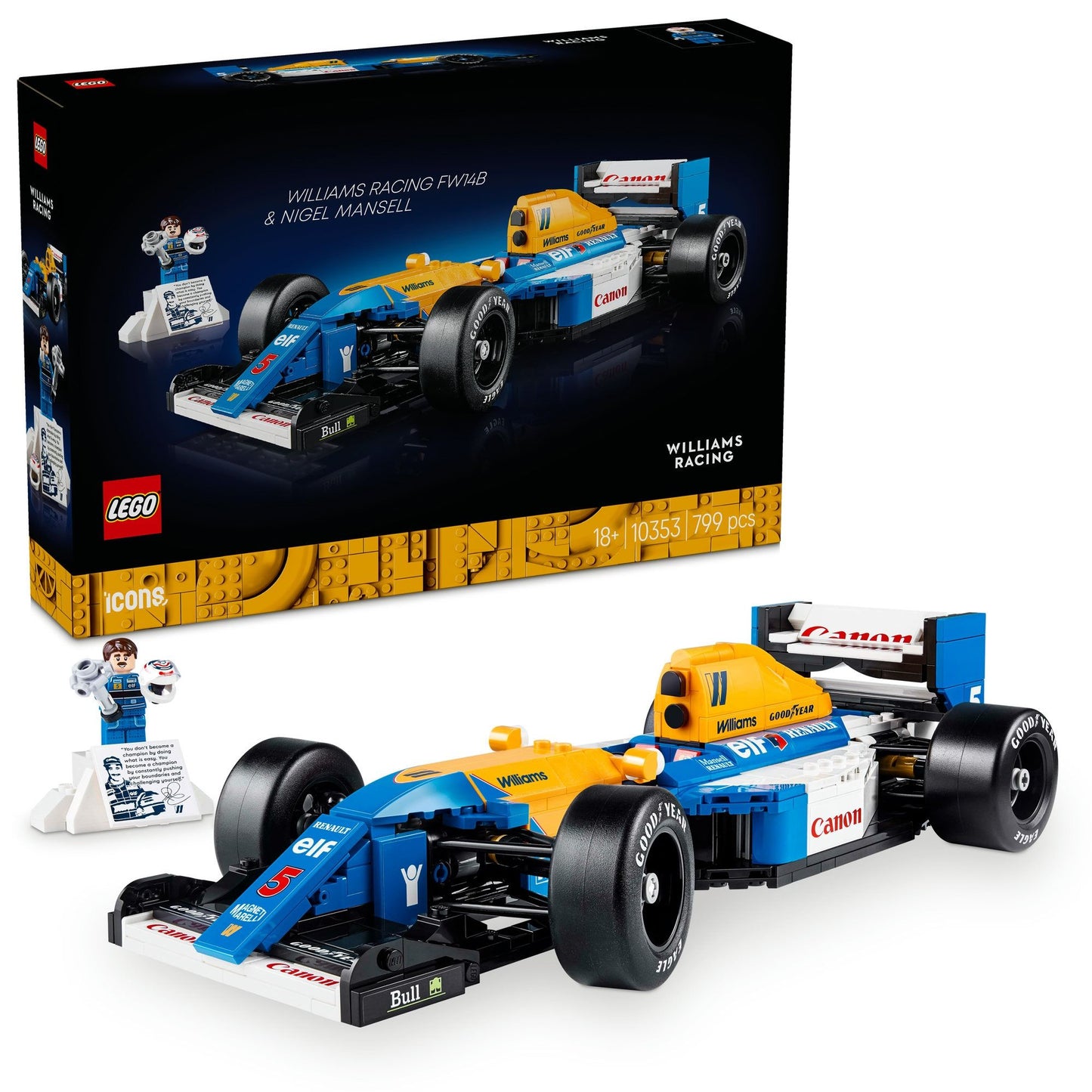 LEGO Icons Williams Racing FW148 & Nigel Mansell 10353