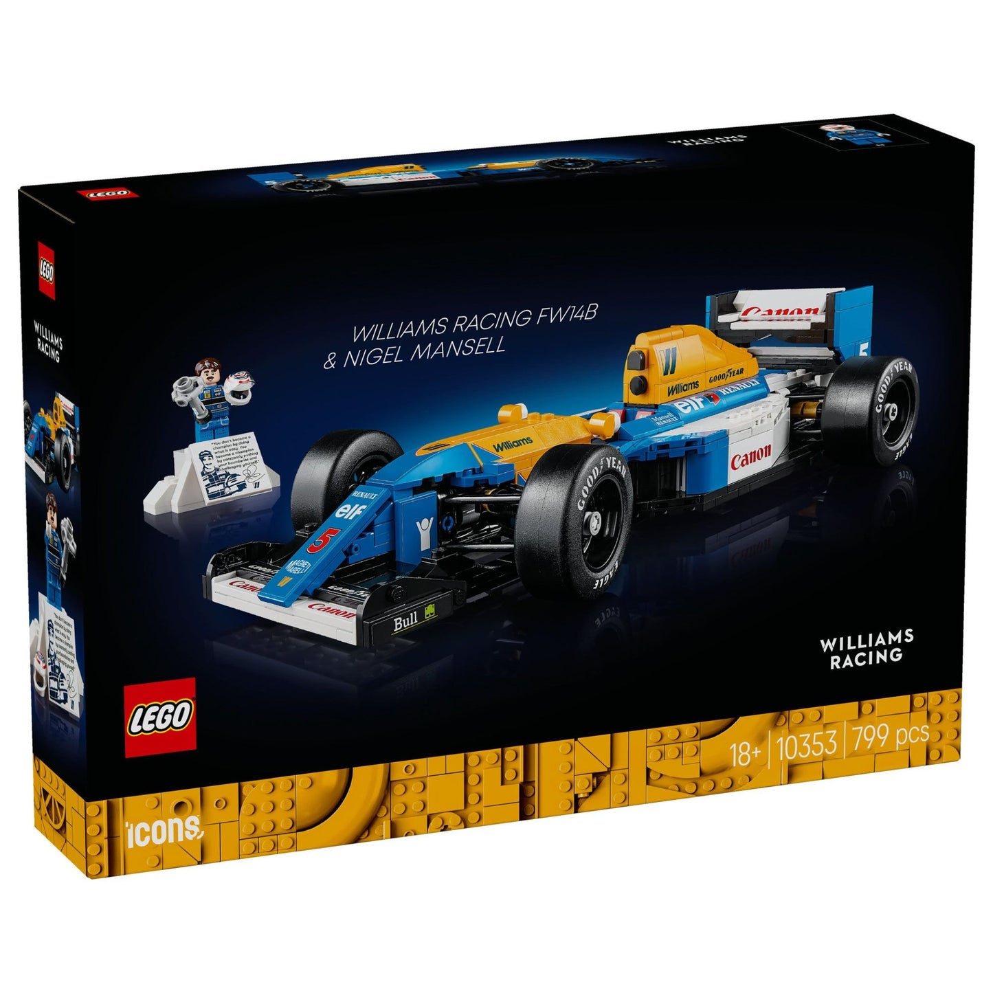 LEGO Icons Williams Racing FW148 & Nigel Mansell 10353