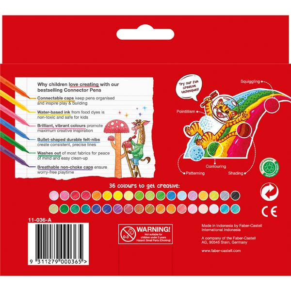 Faber-Castell Connector Pen Colour Markers Pack of 36