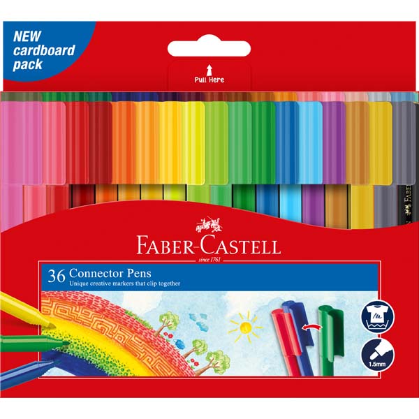 Faber-Castell Connector Pen Colour Markers Pack of 36