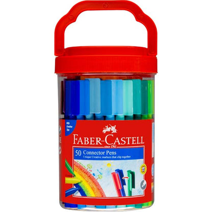 Faber-Castell Connector Pen Colour Markers Tub of 50