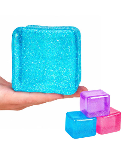 Squishy Mega Glitter Cube 7.5cm Assorted