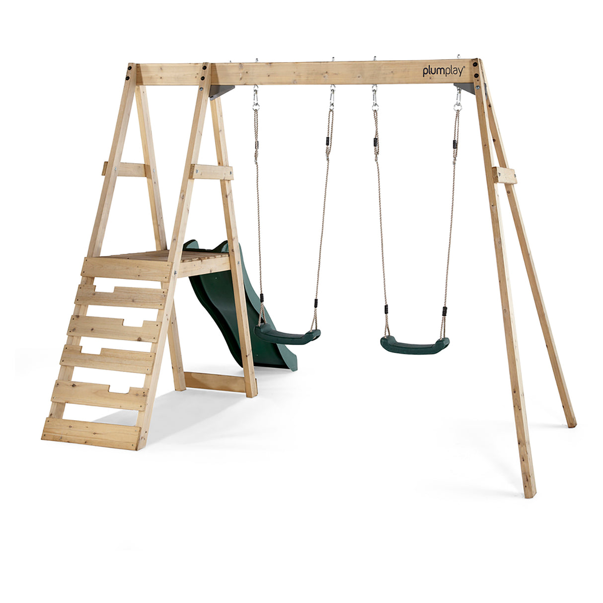 Plum Tamarin Wooden Swing Set Natural