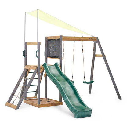 Plum Siamang Wooden Outdoor Playset Swing, Slide & Climbing Frame for Backyard Fun