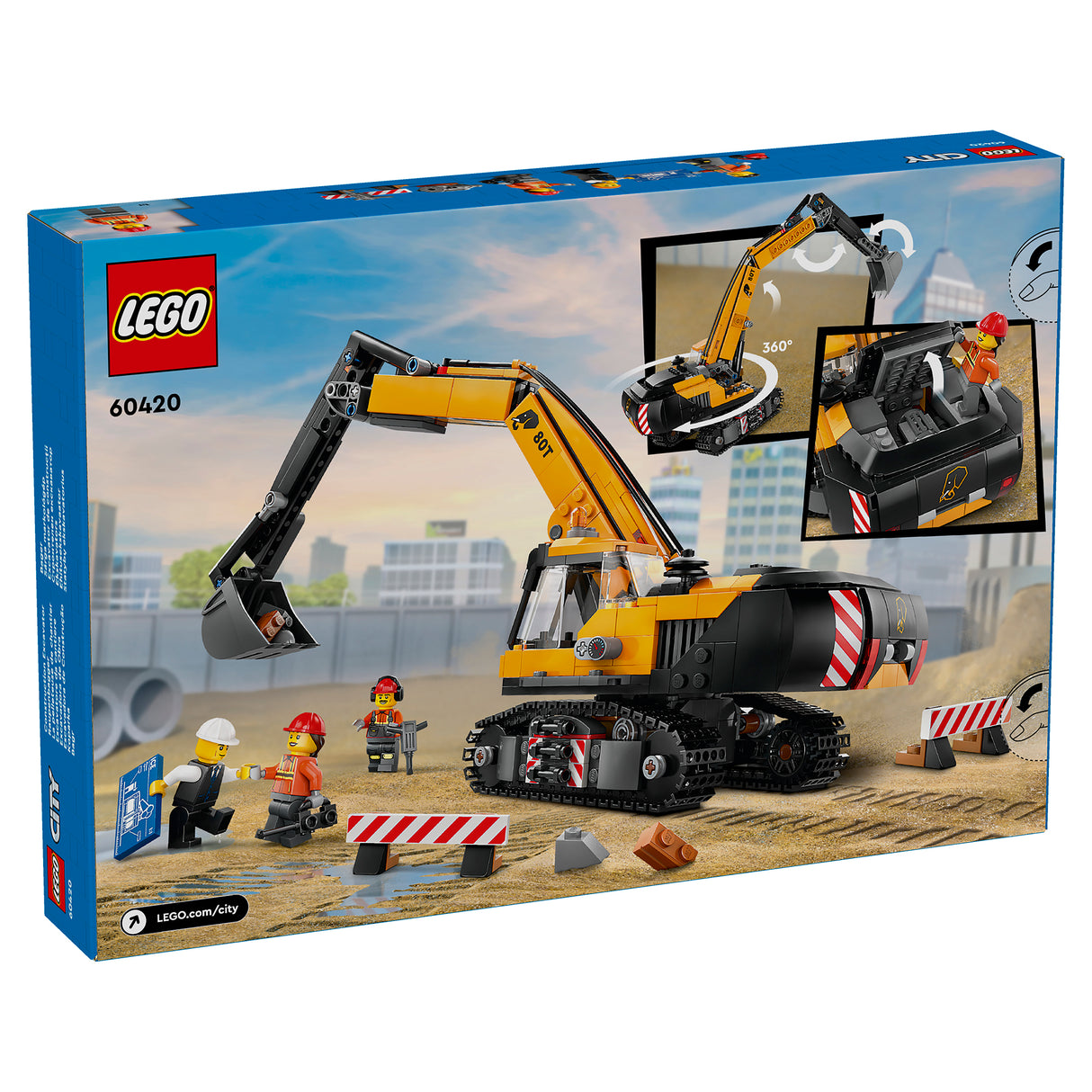 LEGO City Yellow Construction Excavator 60420 (633 pieces)