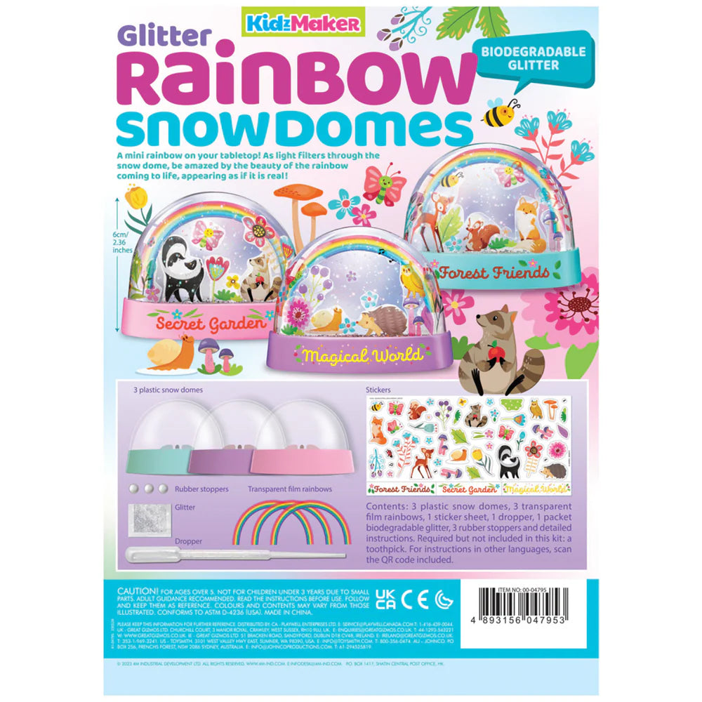 4M KidzMaker Mini Glitter Rainbow Water Domes