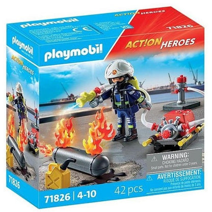 Playmobil Firefighter With Water Pump