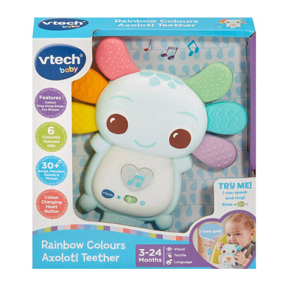 Rainbow Colours Axolotl Teether Blue