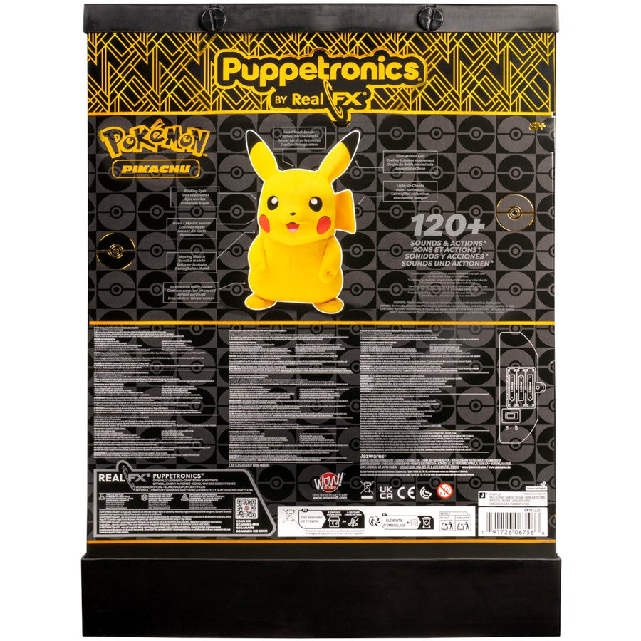 Pokemon Puppetronic Plush Pikachu Back of package