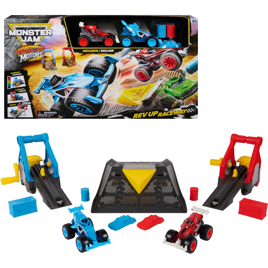 Monster Jam 1:64 Monster Motor Rev-up Raceway Playset