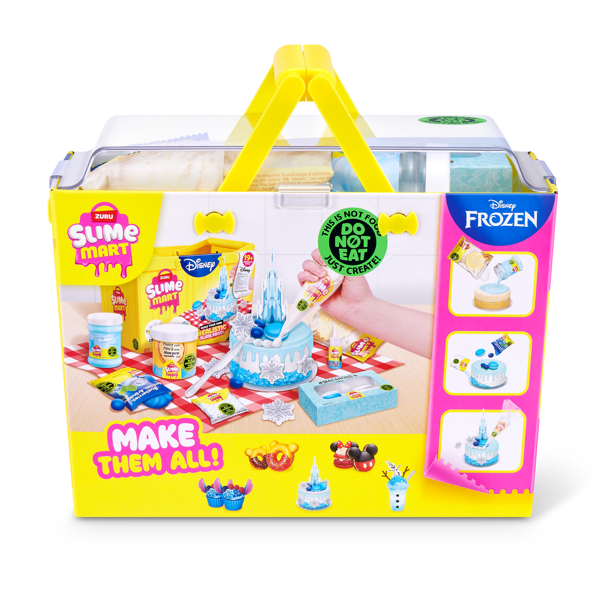 ZURU Slime Mart shopping basket toy box with Disney Frozen-themed slime set contents