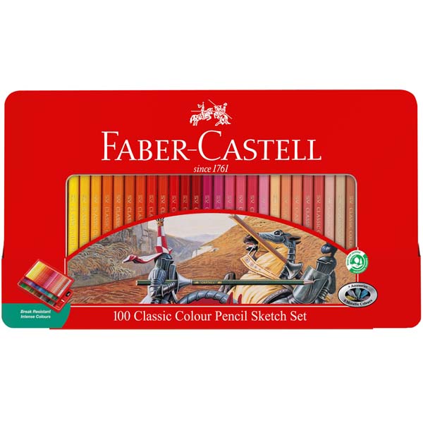 Faber-Castell Classic colour Pencils Tin of 100
