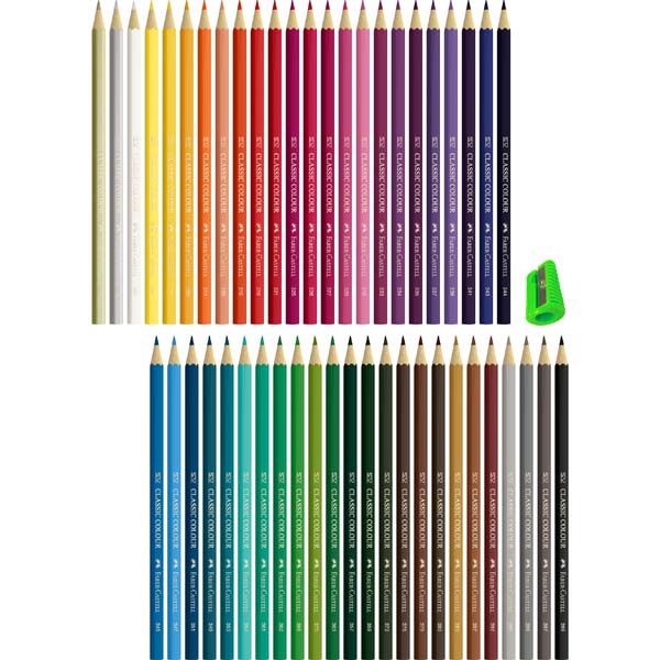 Faber-Castell Classic Colour Pencil with Sharpner Pack of 48