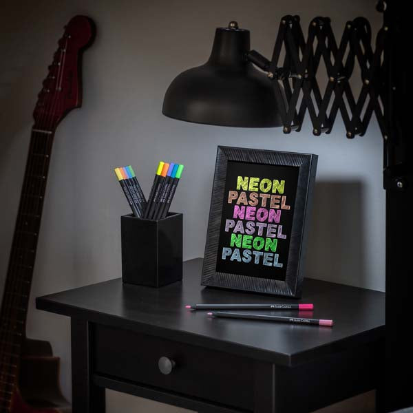 Faber-Castell Black Edition Colour Pencils Pastel & Neon Pack of 12