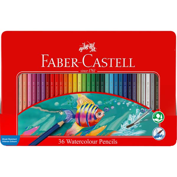Faber-Castell Watercolour Pencils Tin of 36
