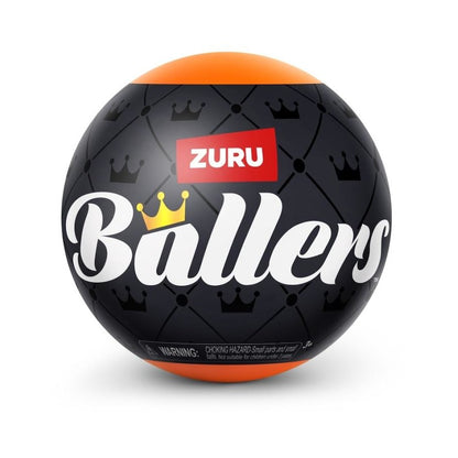 Black-and-orange ZURU Ballers basketball with ZURU and Ballers logos