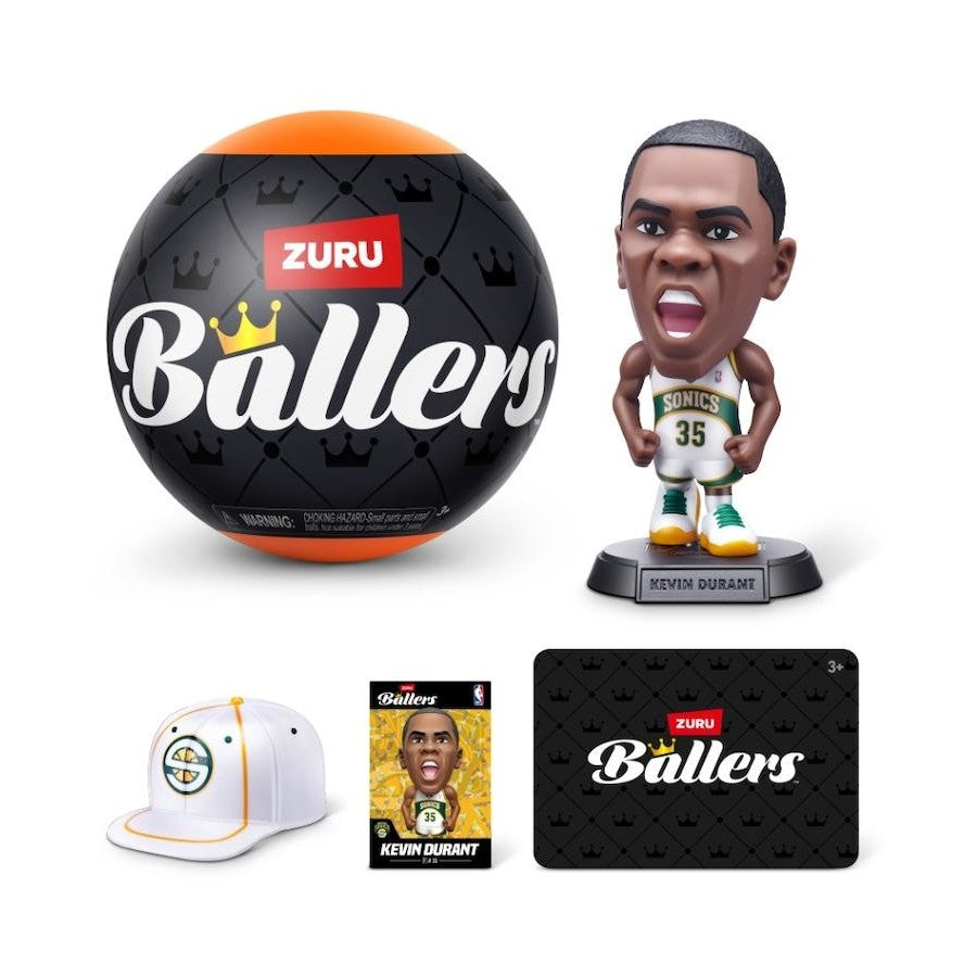 ZURU Ballers basketball with Kevin Durant mini figure, cap, and card pack