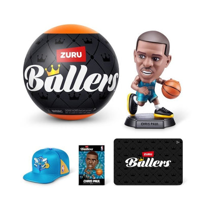 ZURU Ballers basketball with Chris Paul mini figure, blue cap, and card pack