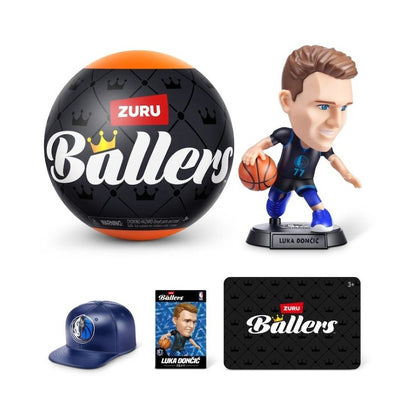 ZURU Ballers basketball with Luka Doncic mini figure, blue cap, and card pack