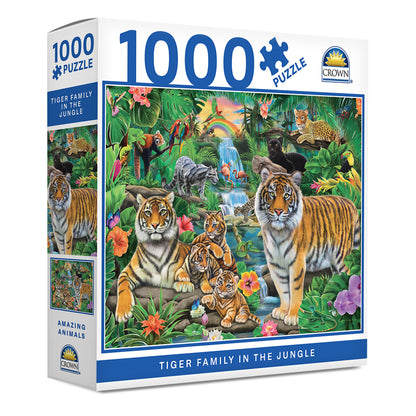 Crown 1000 Pce Amazing Animals Tiger Family In The Jungle