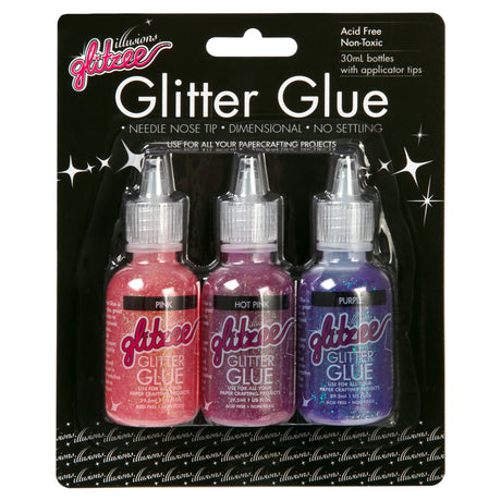 Illusions glitzee glitter glue Assorted 29.5ml (3 Piece)