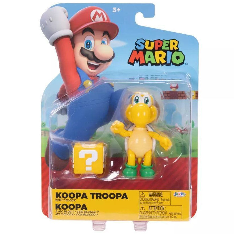Nintendo Super Mario 4" Figures Koopa Troopa with ? Block
