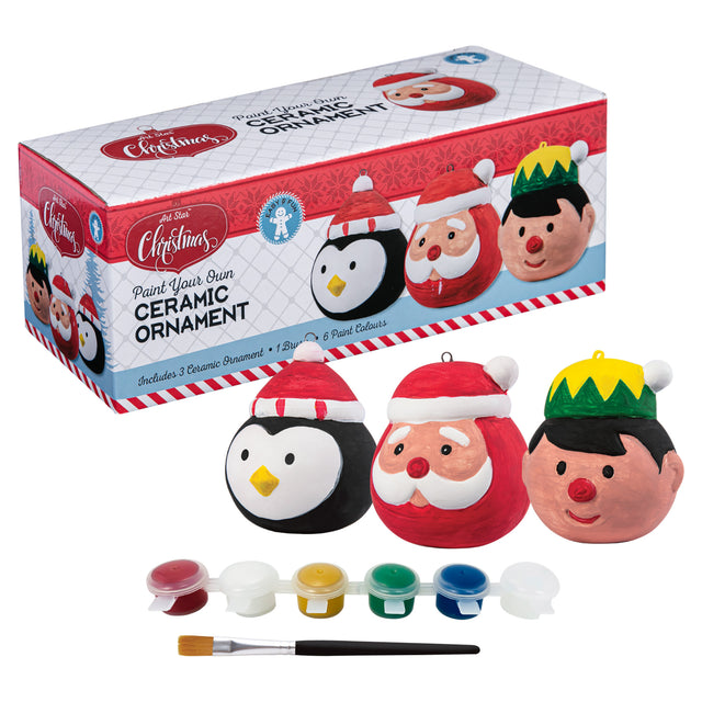 Art Star Christmas Paint Your Own Ceramic Character Ornament Kit