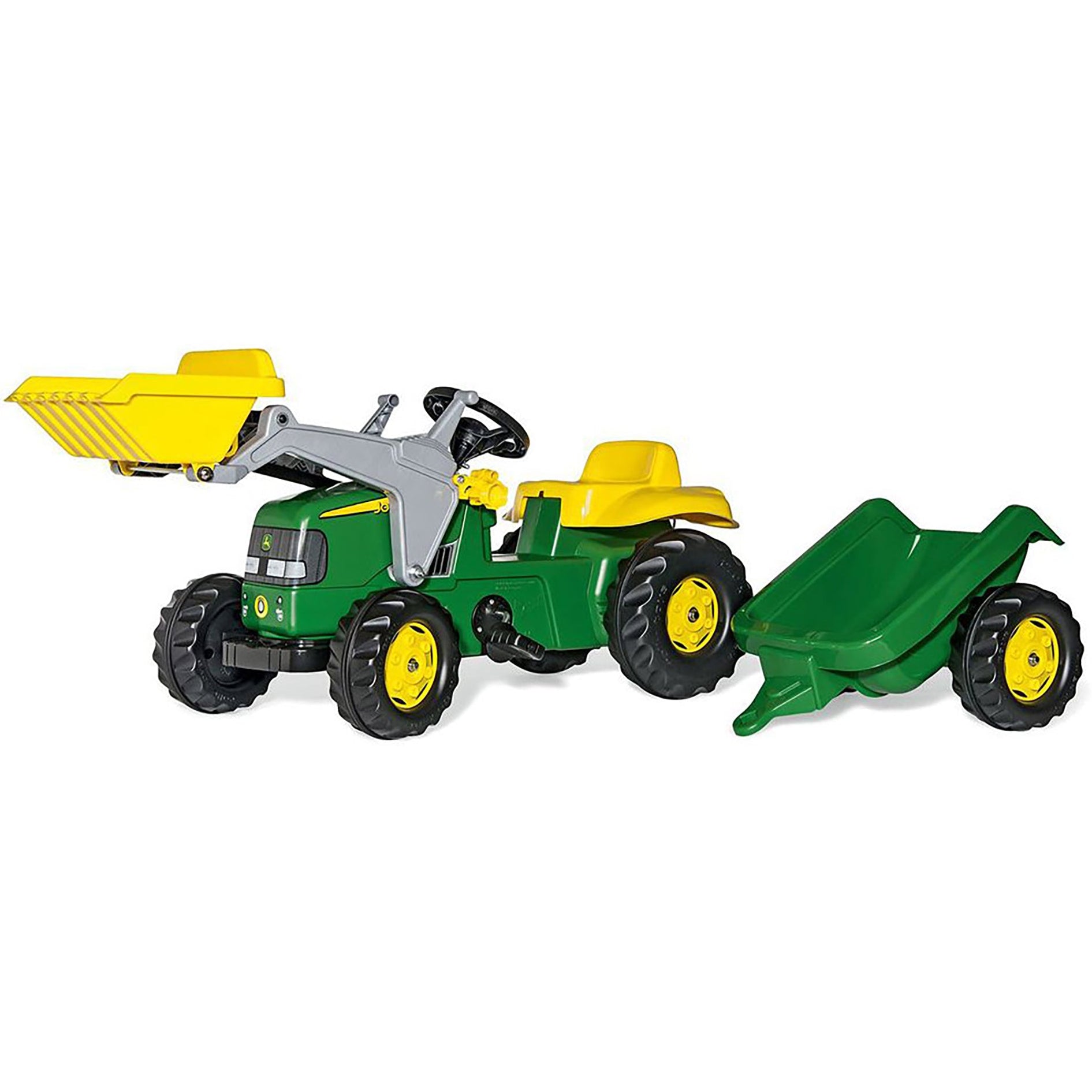 John Deere Rolly Kid Ride-On Tractor with Trailer and Front Loader