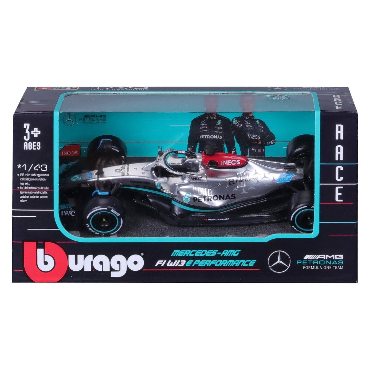 Bburago 1:43 2022 F-1 Mercedes AMG W13 Russell
