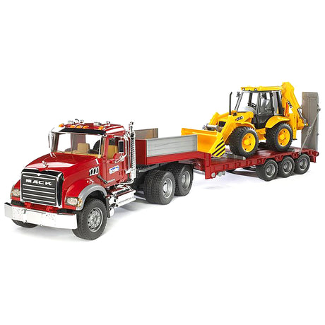 Bruder 1/16 Mack Granite Low Loader With Jcb 4Cx Backhoe Loader, Multicolour