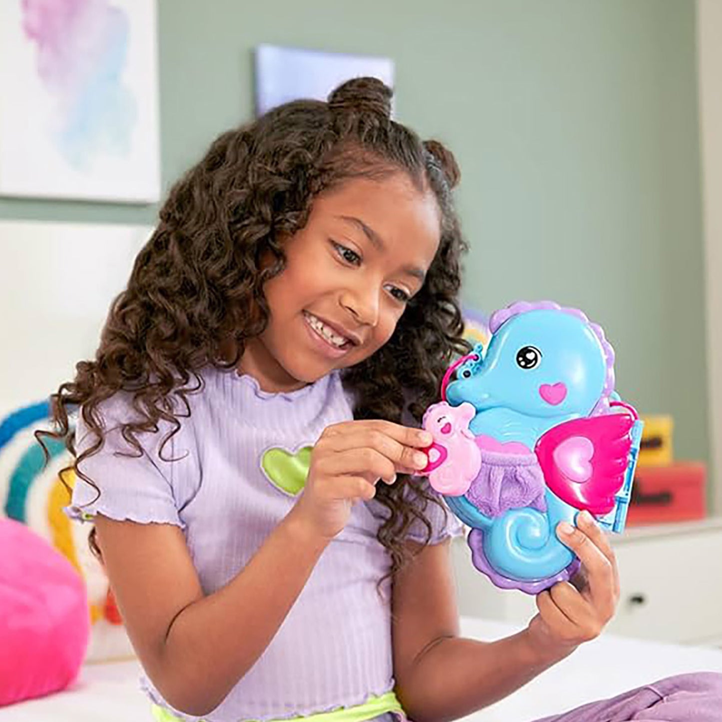 Polly Pocket Large Wearable Compact Daddy & Me Seahorse Purse