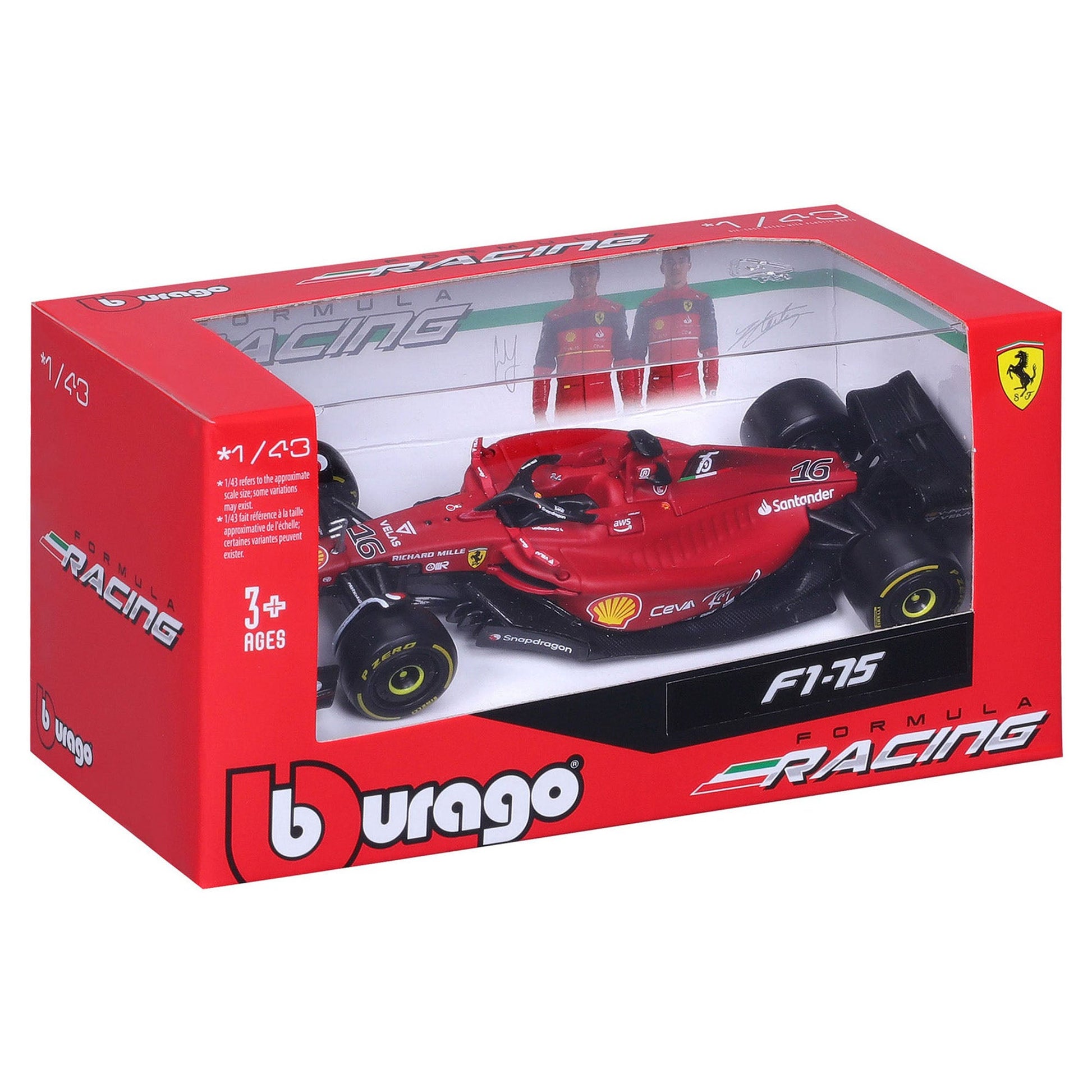 Bburago 1:43 Ferrari Racing 2022 F1 - 75 - Leclerc #16