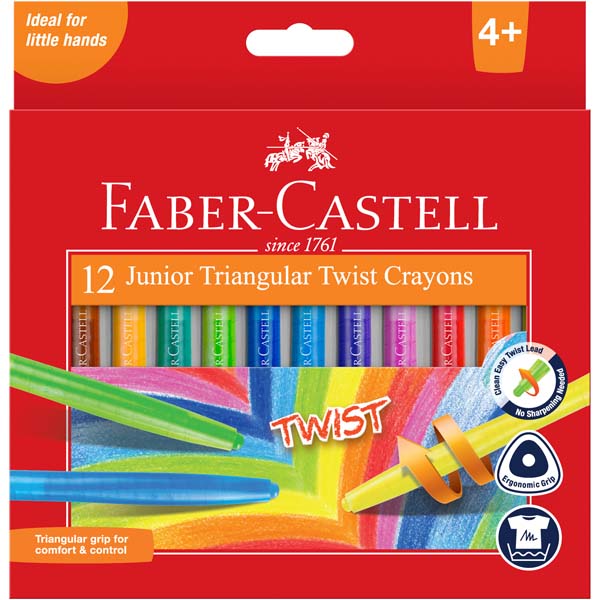 Faber-Castell Junior Triangular Twist Wax Crayons Pack of 12