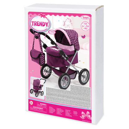 Bayer Trendy Pram Purple with Pink Trim