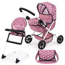 Bayer Cosy with Highchair Smokey Pink with White Stars
