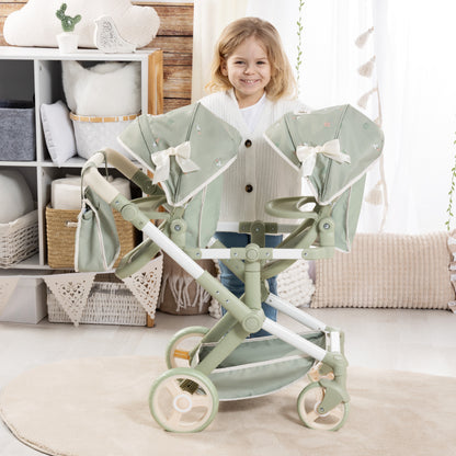 Bayer Xeo Twin Pram Soft Sage Green