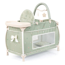 Bayer Multi Bed Doll Cot & Integrated High Chair  Soft Sage Green