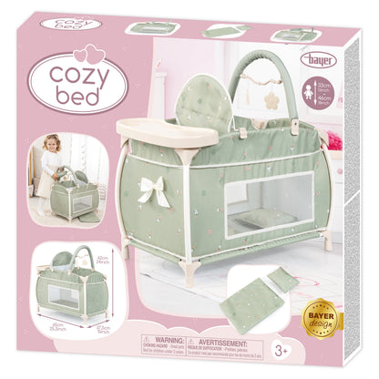 Bayer Multi Bed Doll Cot & Integrated High Chair  Soft Sage Green