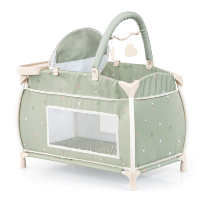 Bayer Multi Bed Doll Cot & Integrated High Chair  Soft Sage Green